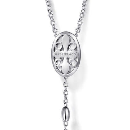 27 Inch 925 Sterling Silver Cross Rosary Solid Men's Link Chain Necklace