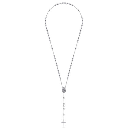 27 Inch 925 Sterling Silver Cross Rosary Solid Men's Link Chain Necklace