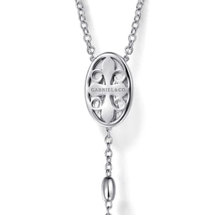 27 Inch 925 Sterling Silver Diamond Cross Rosary Solid Men's Link Chain Necklace