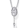 27 Inch 925 Sterling Silver Diamond Cross Rosary Solid Men's Link Chain Necklace - 0.37 ct