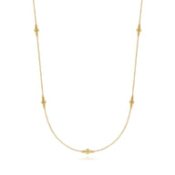 28 inch 14K Yellow Gold Bujukan Bead Station Necklace