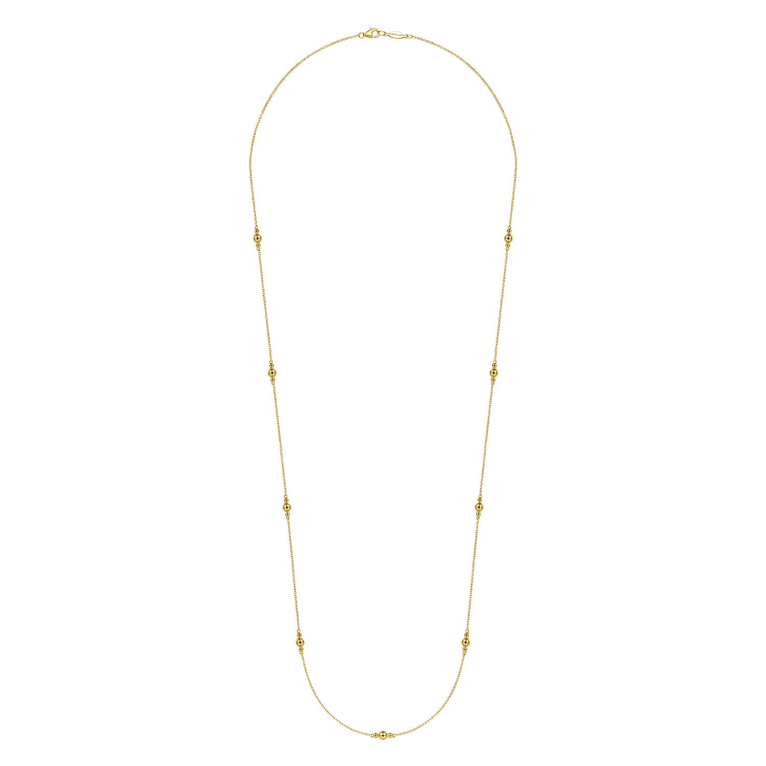 28 inch 14K Yellow Gold Bujukan Bead Station Necklace - Shot 2