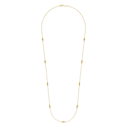 28 inch 14K Yellow Gold Bujukan Bead Station Necklace