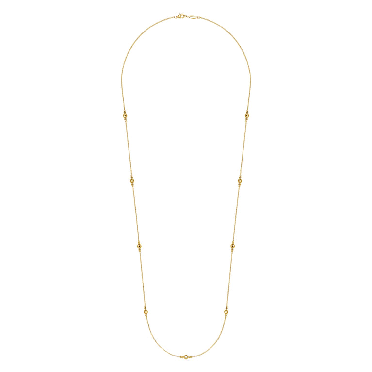 28 inch 14K Yellow Gold Bujukan Bead Station Necklace - Shot 2
