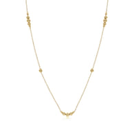 28 inch 14K Yellow Gold Graduating Bujukan Bead Station Necklace