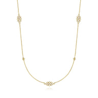 28 inch 14K Yellow Gold Multi Circle Casted Station Necklace