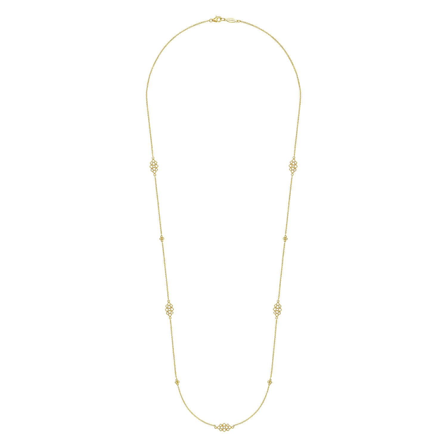 14k Yellow Gold Station Victorian Necklace. SKU: NK6560Y4JJJ