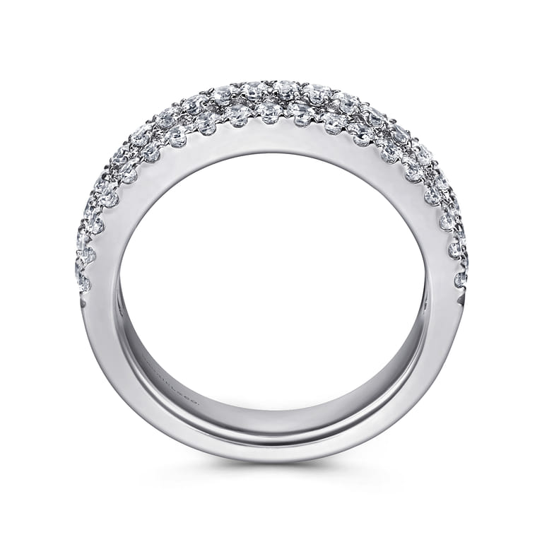 Fancy Wedding Ring in 14k White Gold with Round Natural Diamond at Gabriel & Co. - Shot 2