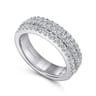 Fancy Wedding Ring in 14k White Gold with Round Natural Diamond at Gabriel & Co.