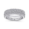 Fancy Wedding Ring in 14k White Gold with Round Natural Diamond at Gabriel & Co.