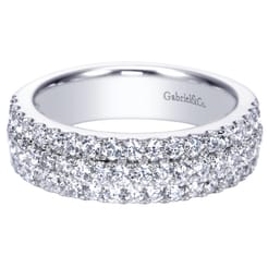 3 Row Platinum Micro Pave Diamond Anniversary Band