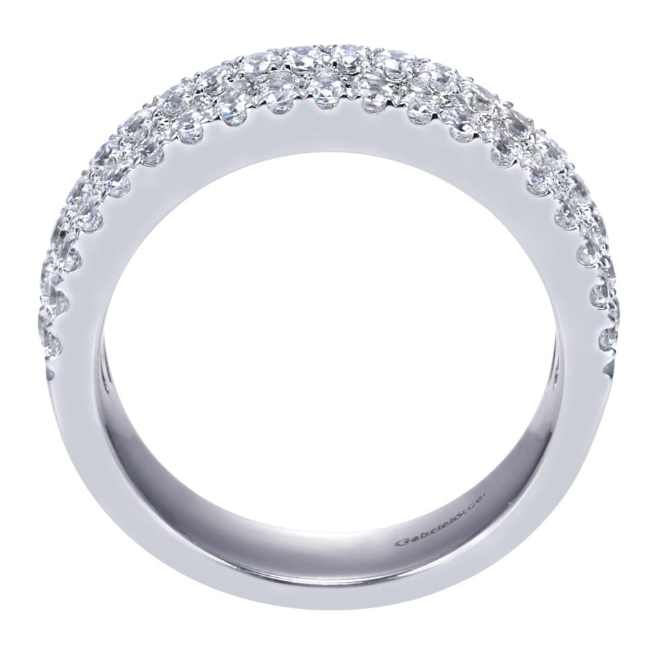 Fancy Wedding Ring in Platinum with Round Natural Diamond at Gabriel & Co. - Shot 2