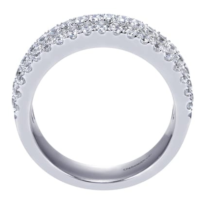 3 Row Platinum Micro Pave Diamond Anniversary Band