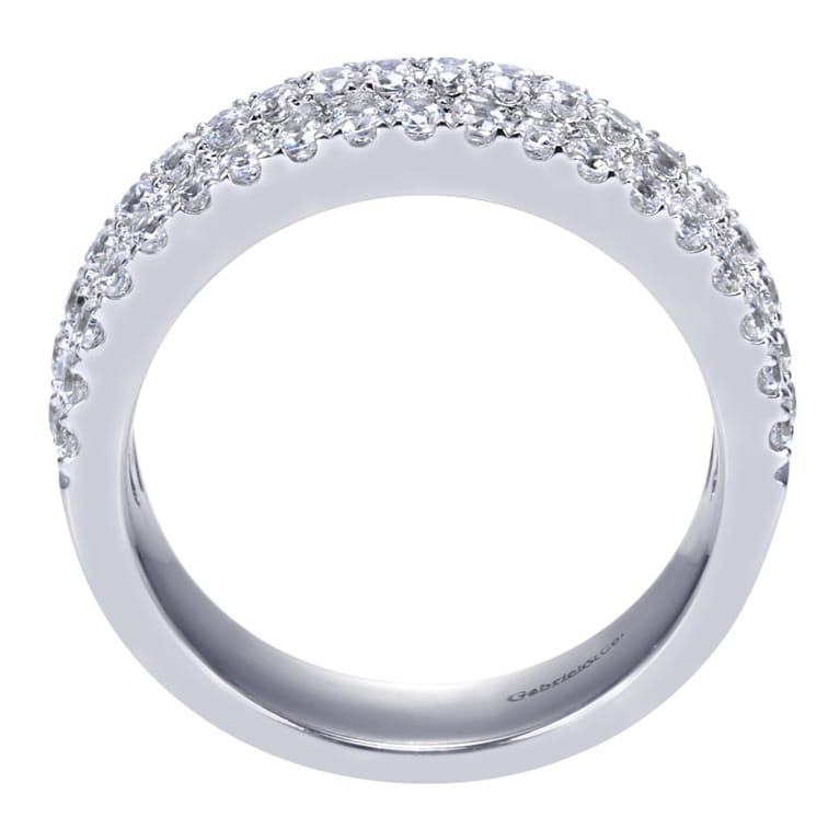 Fancy Wedding Ring in Platinum with Round Natural Diamond at Gabriel & Co. - Shot 2