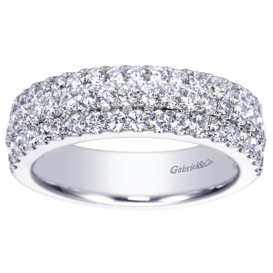 Fancy Wedding Ring in Platinum with Round Natural Diamond at Gabriel & Co. - Shot 4