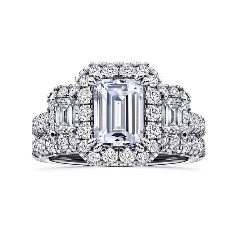 Gibson - 14K White Gold Emerald Cut Diamond Engagement Ring - 1.7 ct - Shot 4