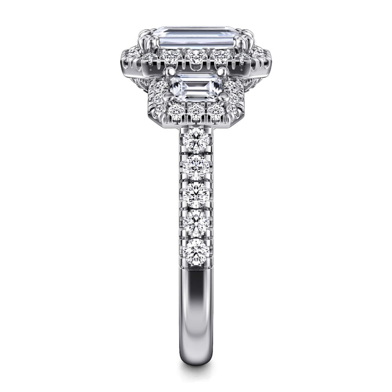 Gibson - 14K White Gold Emerald Cut Diamond Engagement Ring - 1.7 ct - Shot 5
