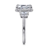 Anita - 14K White Gold Emerald Cut Halo Five Stone Diamond Engagement Ring - 0.6 ct