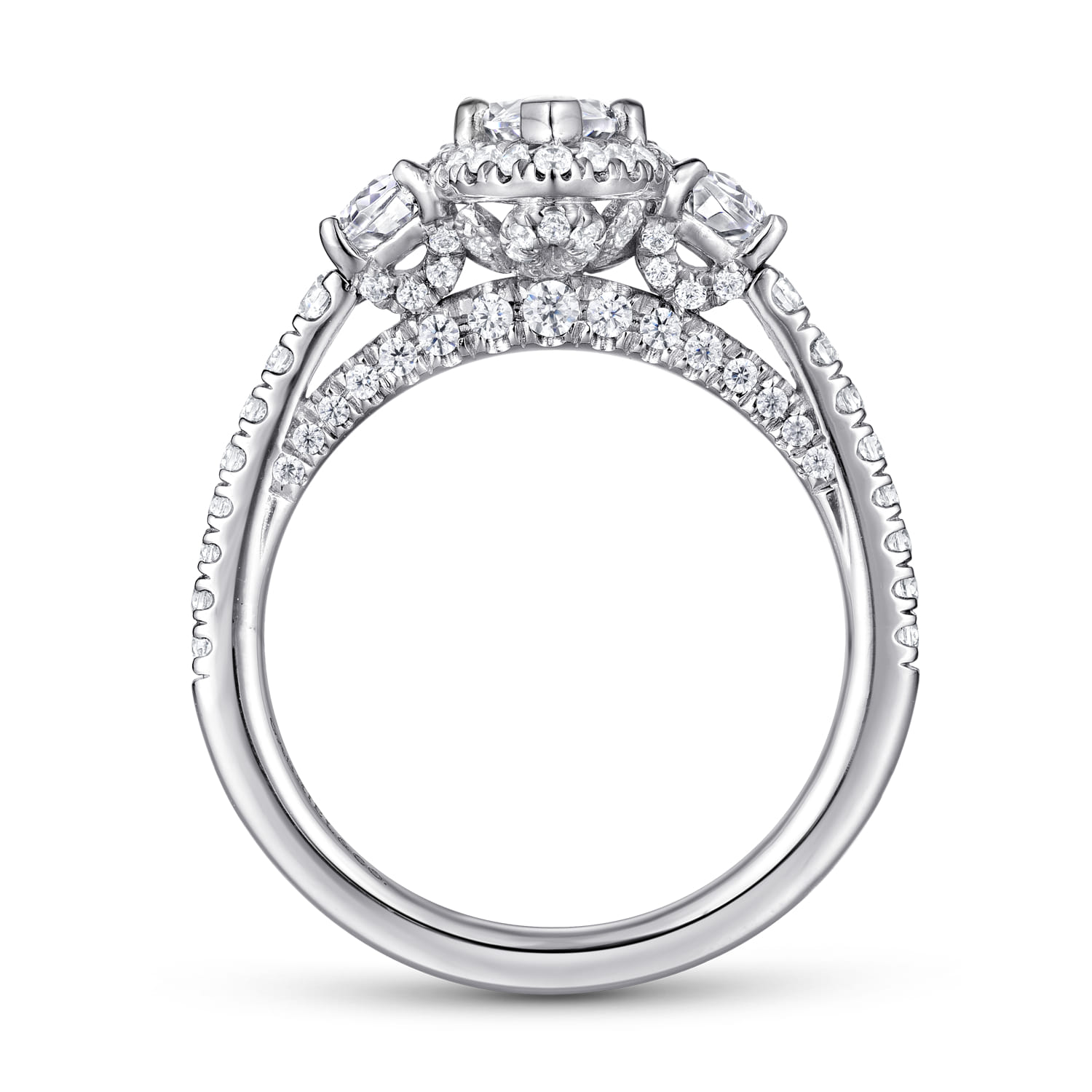 Martina - 14K White Gold Marquise Shape Diamond Engagement Ring - 0.95 ct - Shot 2