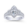 Martina - 14K White Gold Marquise Shape Diamond Engagement Ring - 0.95 ct
