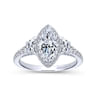 Martina - 14K White Gold Marquise Shape Diamond Engagement Ring - 0.95 ct