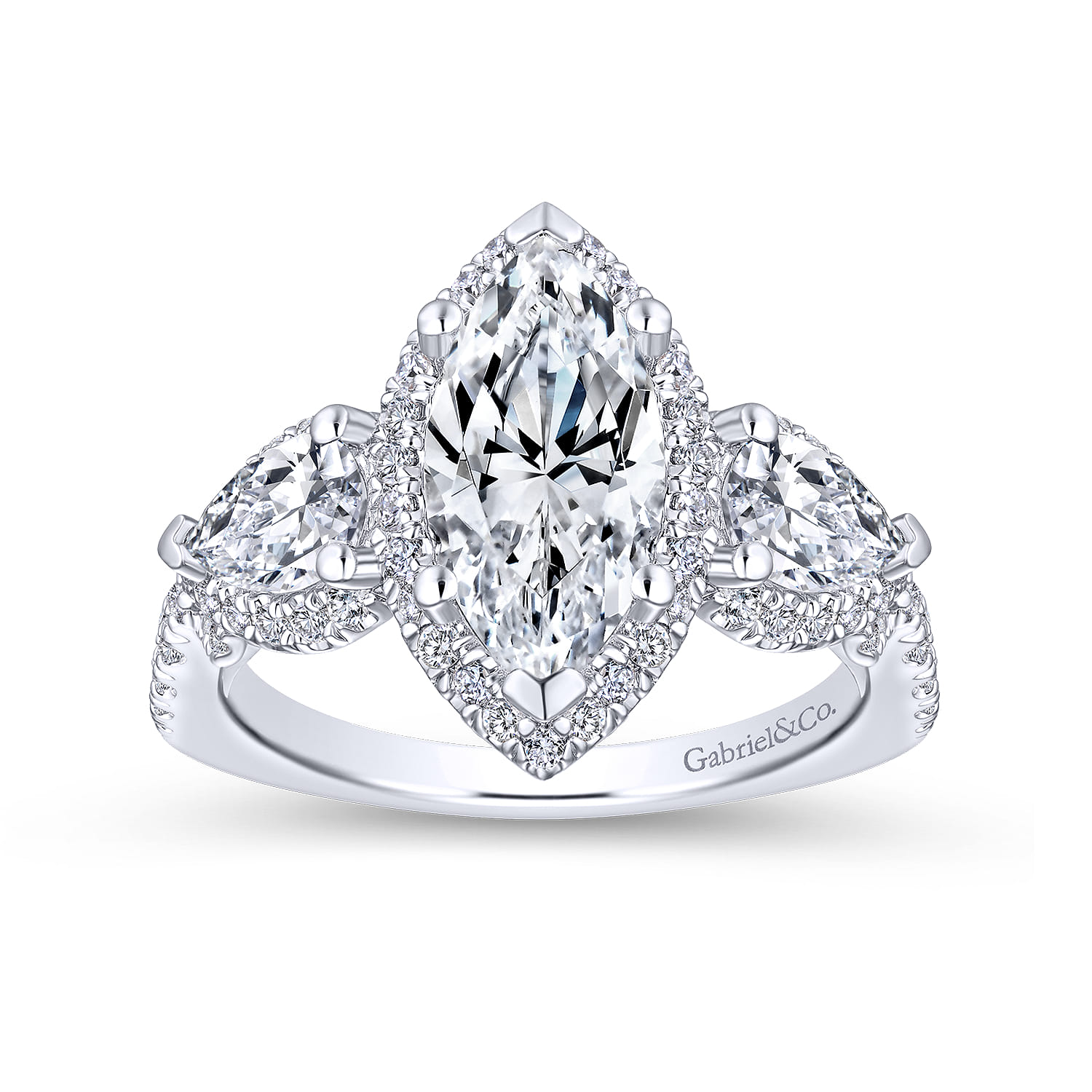 Bryson - 14K White Gold Marquise Shape Diamond Engagement Ring - 1.5 ct - Shot 5
