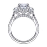 Wade - 14K White Gold Oval Three Stone Halo Diamond Engagement Ring - 1.1 ct