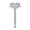 Wade - 14K White Gold Oval Three Stone Halo Diamond Engagement Ring - 1.1 ct