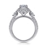 Kinsley - Vintage Inspired 14K White Gold Fancy Halo Oval Diamond Engagement Ring - 0.72 ct