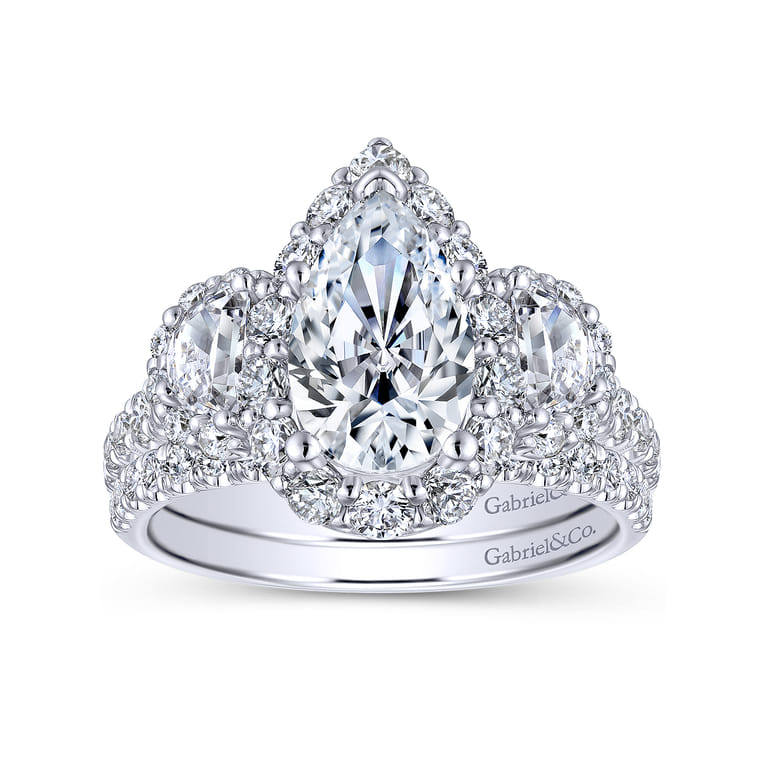 Gibson - 14K White Gold Pear Shape Diamond Engagement Ring - 1.63 ct - Shot 4