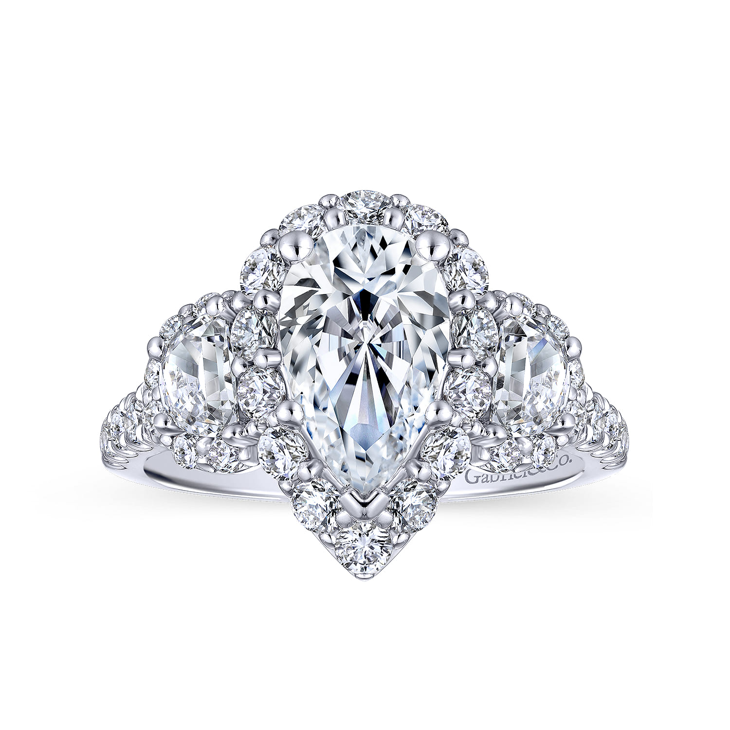 Gibson - 14K White Gold Pear Shape Diamond Engagement Ring - 1.63 ct - Shot 5