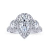 Gibson - 14K White Gold Pear Shape Diamond Engagement Ring - 1.63 ct