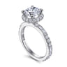 Luce - 14K White Gold Round Halo Diamond Channel Set Engagement Ring - 0.88 ct