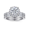 Luce - 14K White Gold Round Halo Diamond Channel Set Engagement Ring - 0.88 ct
