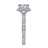 Luce - 14K White Gold Round Halo Diamond Channel Set Engagement Ring - 0.88 ct
