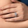 Luce - 14K White Gold Round Halo Diamond Channel Set Engagement Ring - 0.88 ct