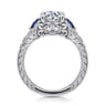 Chrystie - 14K White Gold Round Sapphire and Diamond Engagement Ring - 0.23 ct