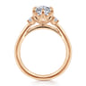 Blaise - 14K Rose Gold Oval Three Stone Diamond Engagement Ring - 0.08 ct