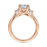 Sanaa - 14K Rose Gold Round Three Stone Diamond Engagement Ring - 0.3 ct