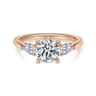 Sunday - 14K Rose Gold Round Three Stone Diamond Engagement Ring - 0.29 ct
