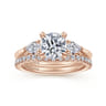 Sunday - 14K Rose Gold Round Three Stone Diamond Engagement Ring - 0.29 ct