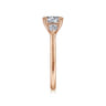 Sunday - 14K Rose Gold Round Three Stone Diamond Engagement Ring - 0.29 ct