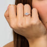 Sunday - 14K Rose Gold Round Three Stone Diamond Engagement Ring - 0.29 ct