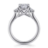 Sanaa - 14K White Gold Cushion Cut 3 Stone Diamond Engagement Ring - 0.4 ct
