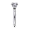 Sanaa - 14K White Gold Cushion Cut 3 Stone Diamond Engagement Ring - 0.4 ct