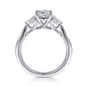 Sunday - 14K White Gold Cushion Cut 3 Stone Diamond Engagement Ring - 0.29 ct