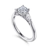 Sunday - 14K White Gold Cushion Cut 3 Stone Diamond Engagement Ring - 0.29 ct