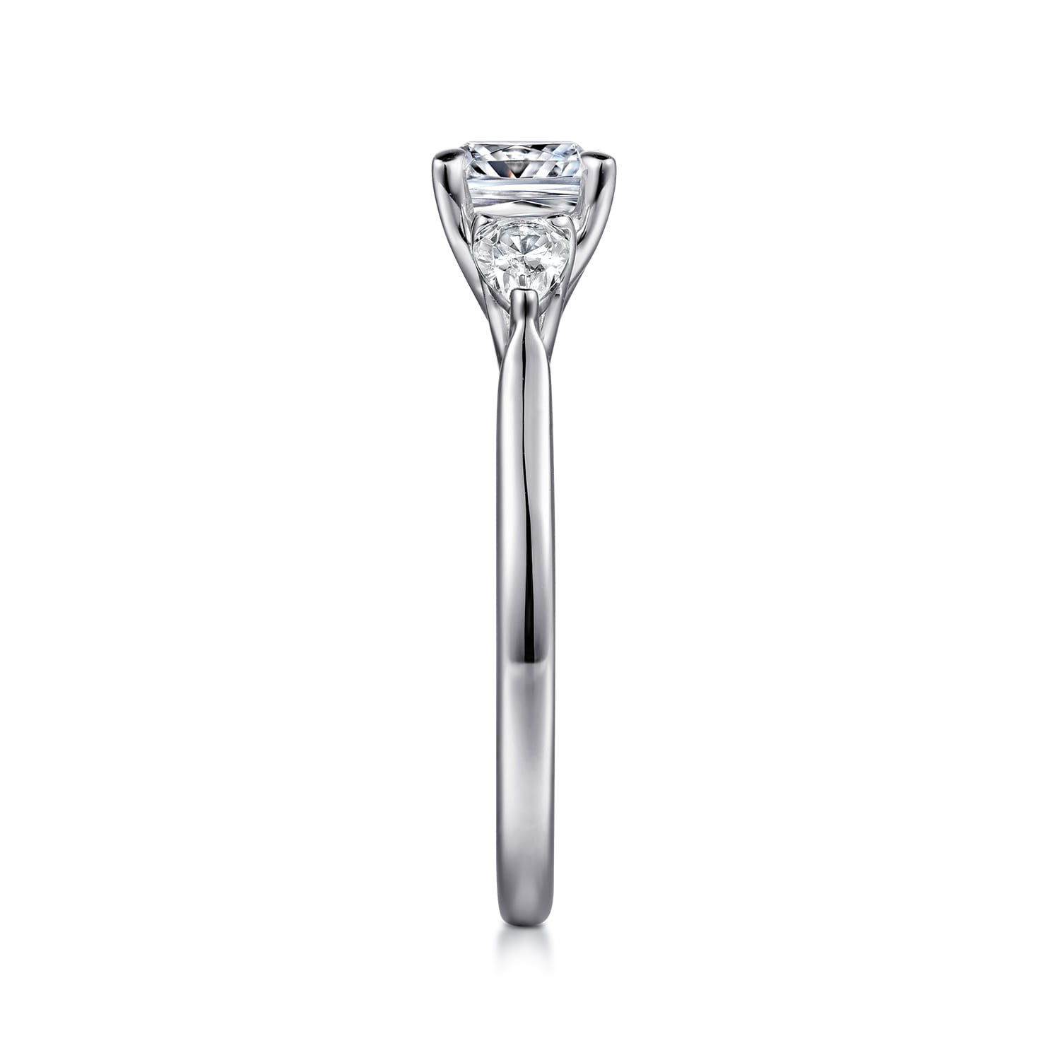 Sunday - 14K White Gold Cushion Cut 3 Stone Diamond Engagement Ring - 0.29 ct - Shot 5