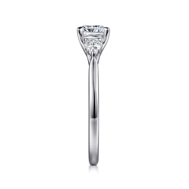 Sunday - 14K White Gold Cushion Cut 3 Stone Diamond Engagement Ring - 0.29 ct - Shot 5
