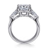 Anabelle - 14K White Gold Cushion Cut Three Stone Diamond Engagement Ring - 0.75 ct